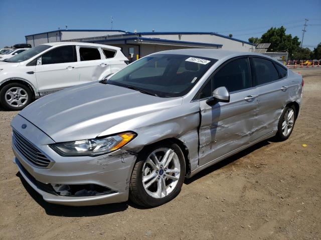 3FA6P0LU8JR129132 - 2018 FORD FUSION SE HYBRID SILVER photo 1