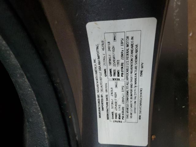 5N1AT2MVXGC914743 - 2016 NISSAN ROGUE S GRAY photo 14