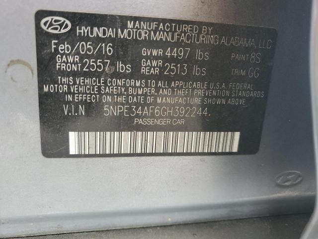 5NPE34AF6GH392244 - 2016 HYUNDAI SONATA SPORT SILVER photo 13