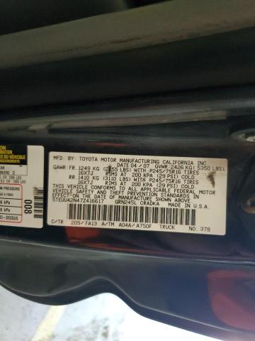 5TEUU42N47Z416617 - 2007 TOYOTA TACOMA ACCESS CAB შავი ფოტო 12