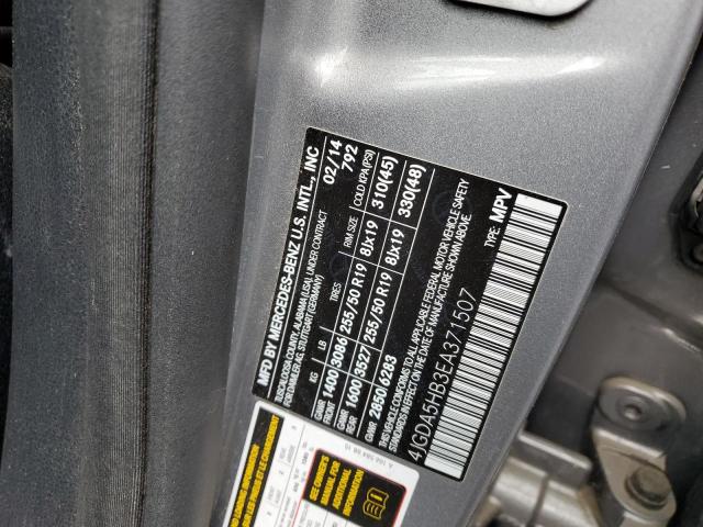 4JGDA5HB3EA371507 - 2014 MERCEDES-BENZ ML 350 4MATIC CHARCOAL photo 12