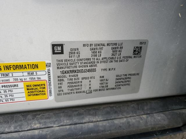 1GKKRRKD6DJ246655 - 2013 GMC ACADIA SLT-1 ვერცხლისფერი ფოტო 13