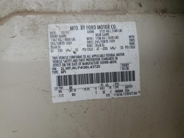 2LMPJ6LP4GBL43720 - 2016 LINCOLN MKX RESERVE Bej fotoğraf 13