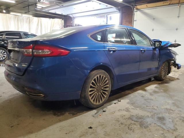 3FA6P0T97HR353465 - 2017 FORD FUSION SE BLUE photo 3