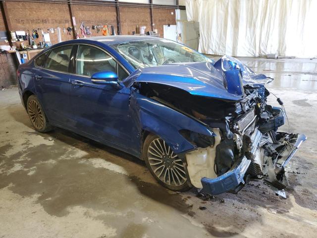 3FA6P0T97HR353465 - 2017 FORD FUSION SE BLUE photo 4