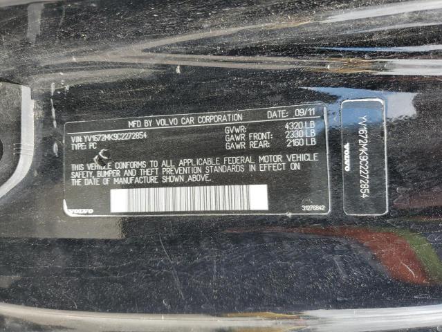 YV1672MK9C2272854 - 2012 VOLVO C30 T5 BLACK photo 12