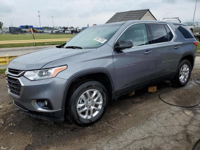 1GNERFKWXMJ244777 - 2021 CHEVROLET TRAVERSE LS GRAY photo 1