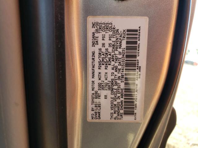 5TBBT44151S134231 - 2001 TOYOTA TUNDRA ACCESS CAB Gris photo 12