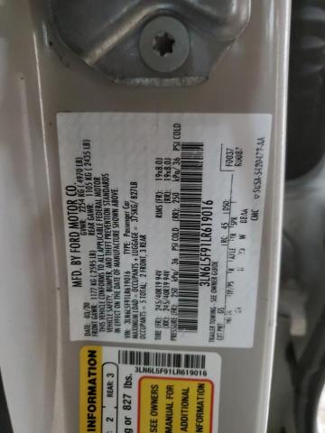 3LN6L5F91LR619016 - 2020 LINCOLN MKZ RESERVE თეთრი ფოტო 13