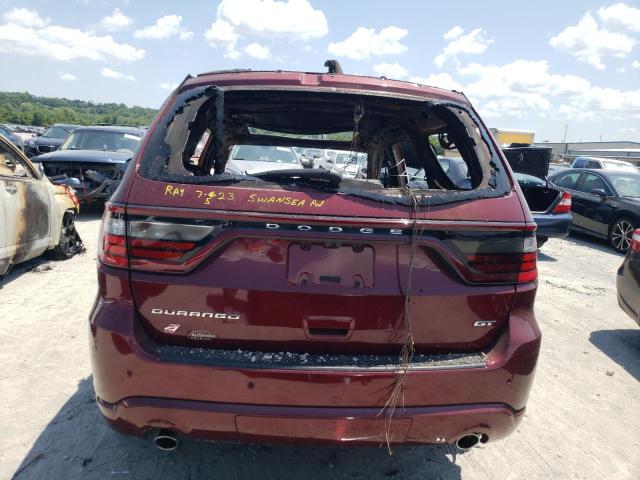 1C4RDJDG3NC106831 - 2022 DODGE DURANGO GT BURGUNDY photo 6