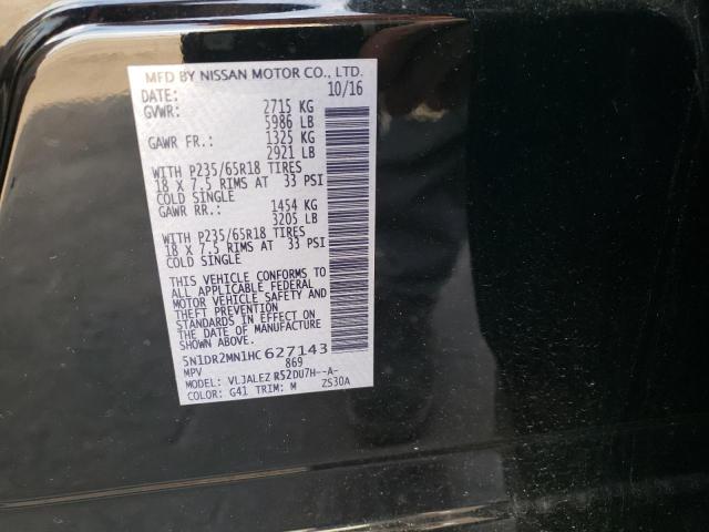 5N1DR2MN1HC627143 - 2017 NISSAN PATHFINDER S BLACK photo 13