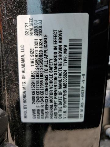 5FNYF7H51MB005824 - 2021 HONDA PASSPORT EXL Qara foto 13