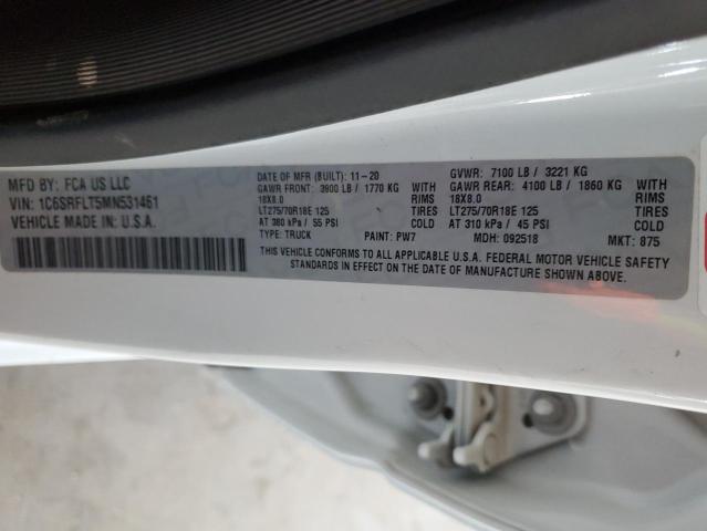 1C6SRFLT5MN531461 - 2021 RAM 1500 REBEL Ağ foto 12