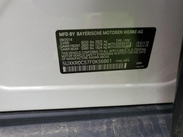 5UXKR0C57F0K56861 - 2015 BMW X5 XDRIVE35I WHITE photo 14