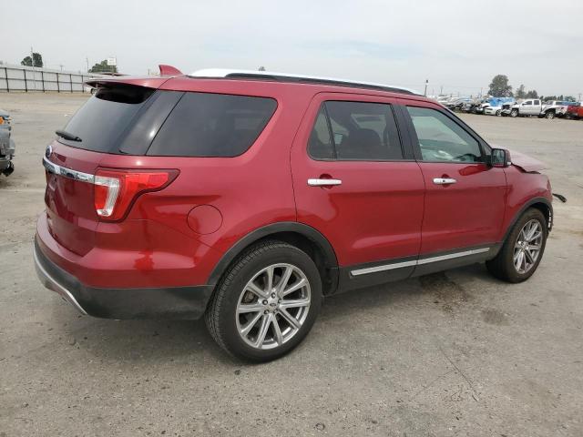 1FM5K7F87HGC93707 - 2017 FORD EXPLORER LIMITED RED photo 3