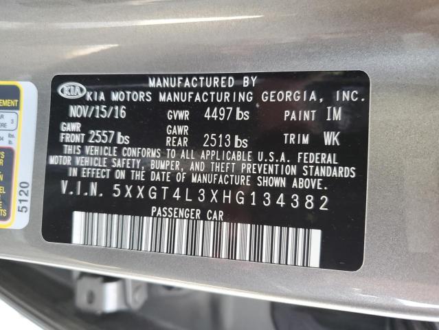 5XXGT4L3XHG134382 - 2017 KIA OPTIMA LX 灰色 照片 12