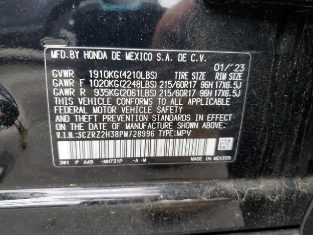 3CZRZ2H38PM728996 - 2023 HONDA HR-V LX Қара фото 13