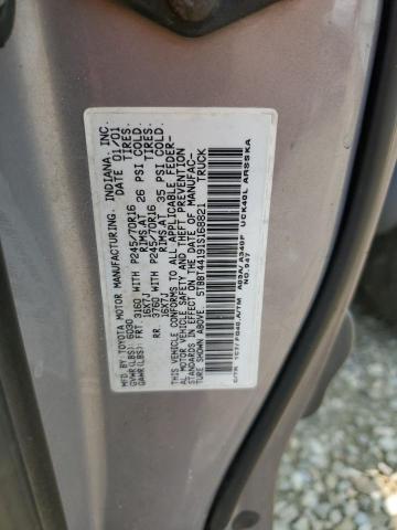 5TBBT44191S168821 - 2001 TOYOTA TUNDRA ACCESS CAB Бежевый фото 12