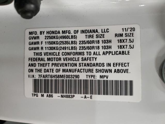7FART6H58ME003290 - 2021 HONDA CR-V EX WHITE photo 14