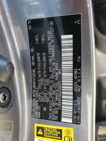 5TDKKRFH6GS506475 - 2016 TOYOTA HIGHLANDER XLE Boz foto 13