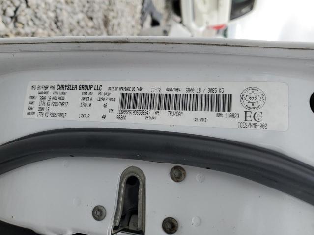 1C6RR7GT0DS538947 - 2013 RAM 1500 SLT WHITE photo 13