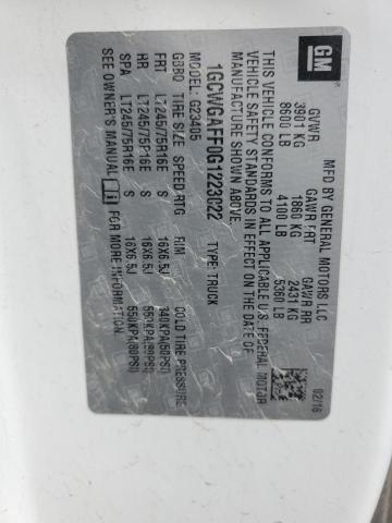 1GCWGAFF0G1223022 - 2016 CHEVROLET EXPRESS G2 თეთრი ფოტო 13