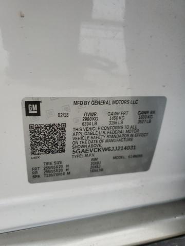 5GAEVCKW6JJ214031 - 2018 BUICK ENCLAVE AVENIR WHITE photo 13