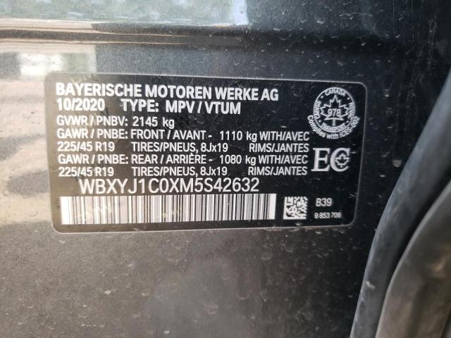 WBXYJ1C0XM5S42632 - 2021 BMW X2 XDRIVE28I ნაცრისფერი ფოტო 13