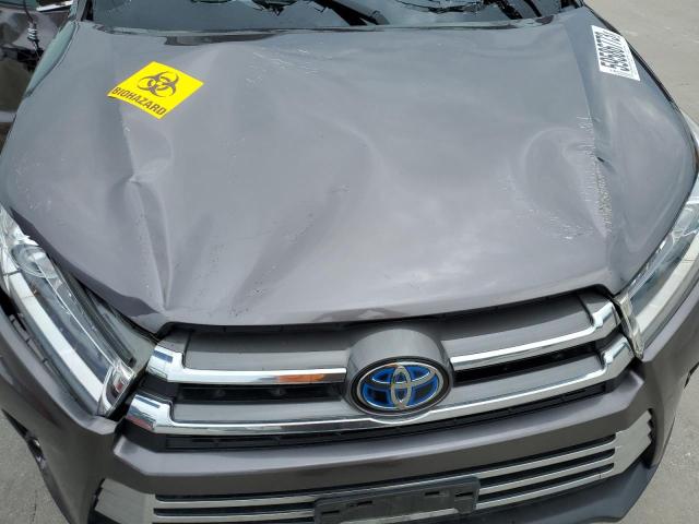 5TDDGRFH7KS059206 - 2019 TOYOTA HIGHLANDER HYBRID LIMITED GRAY photo 12