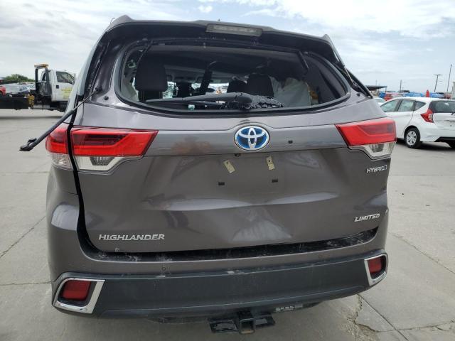 5TDDGRFH7KS059206 - 2019 TOYOTA HIGHLANDER HYBRID LIMITED GRAY photo 6