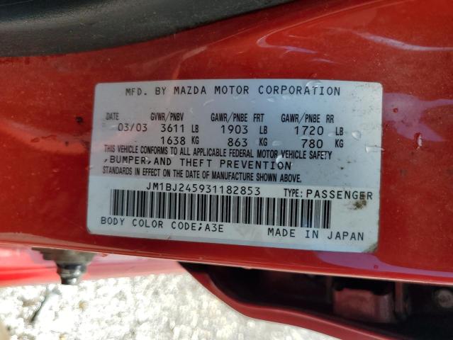 JM1BJ245931182853 - 2003 MAZDA PROTEGE PR5 红色 照片 13