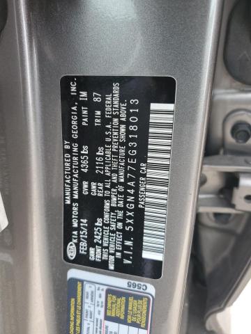 5XXGN4A77EG318013 - 2014 KIA OPTIMA EX GRAY photo 12