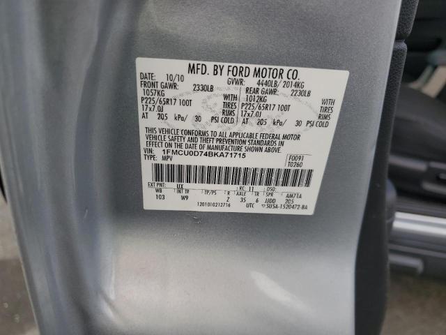 1FMCU0D74BKA71715 - 2011 FORD ESCAPE XLT ვერცხლისფერი ფოტო 13