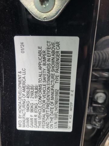 19XFL1H77RE015902 - 2024 HONDA CIVIC EXL BLACK photo 12