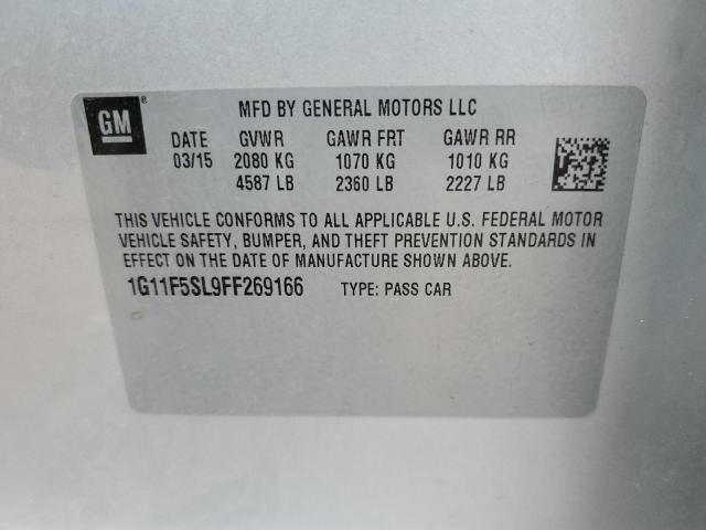 1G11F5SL9FF269166 - 2015 CHEVROLET MALIBU LTZ Gümüş foto 12