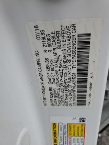 1HGCV1F16JA215223 - 2018 HONDA ACCORD LX Ақ фото 12