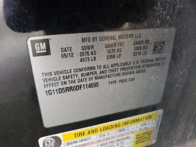 1G11D5RR0DF114695 - 2013 CHEVROLET MALIBU 1LT BLACK photo 12