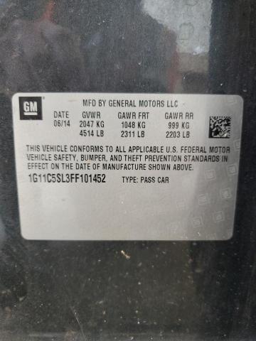 1G11C5SL3FF101452 - 2015 CHEVROLET MALIBU 1LT GRAY photo 12