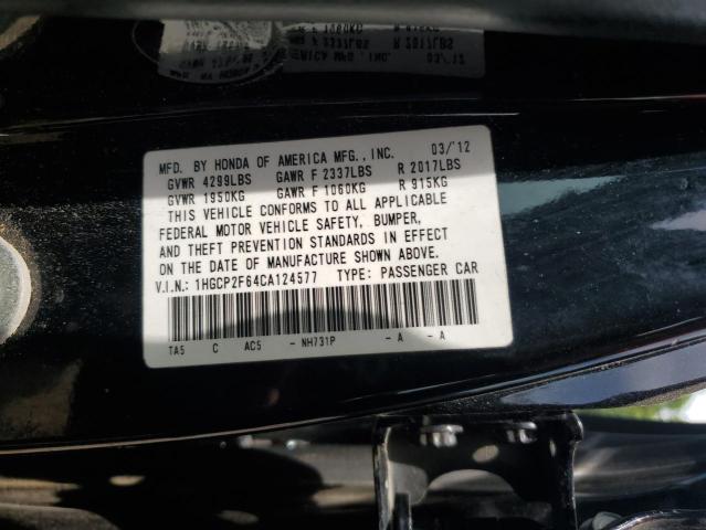1HGCP2F64CA124577 - 2012 HONDA ACCORD SE BLACK photo 13