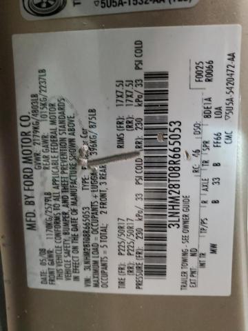 3LNHM28T08R665053 - 2008 LINCOLN MKZ GOLD photo 12