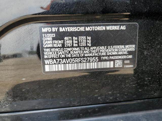 WBA73AV05RFS27955 - 2024 BMW 430XI GRAN COUPE BLACK photo 13