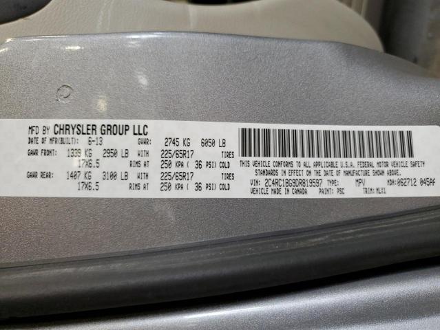 2C4RC1BG9DR819597 - 2013 CHRYSLER TOWN & COU TOURING ვერცხლისფერი ფოტო 10