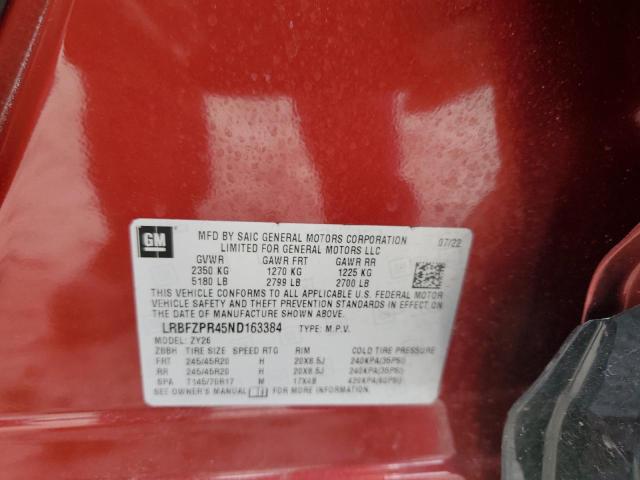 LRBFZPR45ND163384 - 2022 BUICK ENVISION ESSENCE Қызыл фото 14