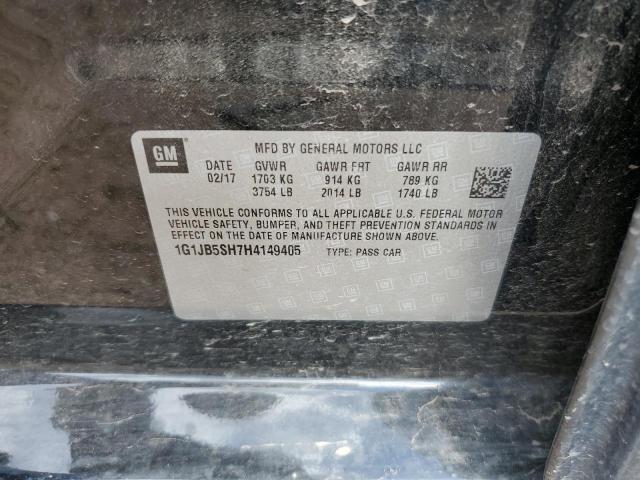 1G1JB5SH7H4149405 - 2017 CHEVROLET SONIC LS Qara foto 12