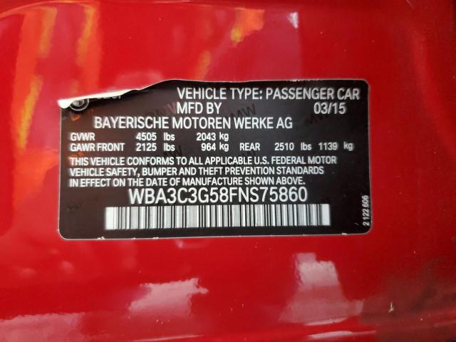 WBA3C3G58FNS75860 - 2015 BMW 320 I XDRIVE RED photo 12