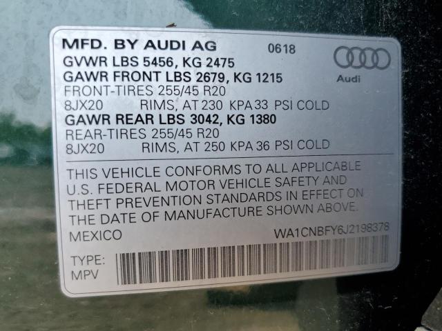WA1CNBFY6J2198378 - 2018 AUDI Q5 PRESTIGE GREEN photo 13