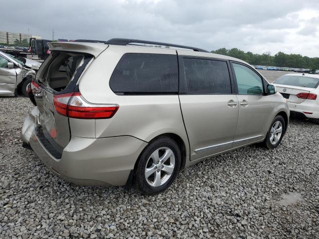 5TDKZ3DC1HS795802 - 2017 TOYOTA SIENNA LE Altın fotoğraf 3