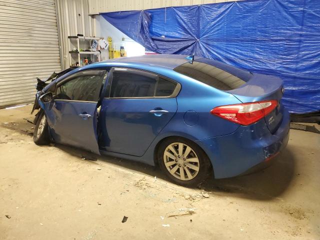 KNAFX4A67E5120594 - 2014 KIA FORTE LX BLUE photo 2