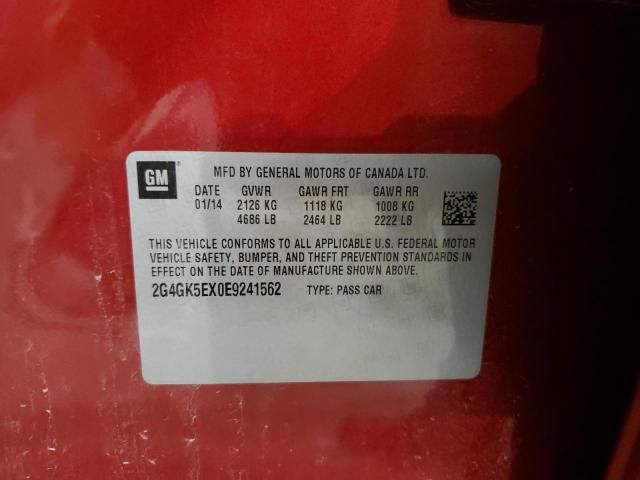 2G4GK5EX0E9241562 - 2014 BUICK REGAL 红色 照片 12