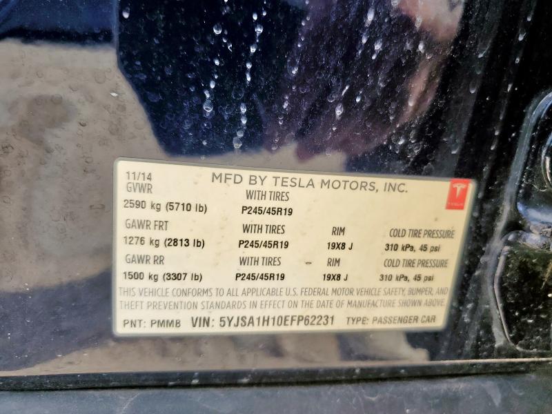 5YJSA1H10EFP62231 - 2014 TESLA MODEL S 蓝色 照片 12